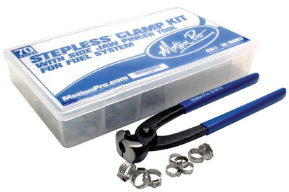 70 PIECE STEPLESS CLAMP FUEL LINE FITTINGS KIT WITH PINCER TOOL